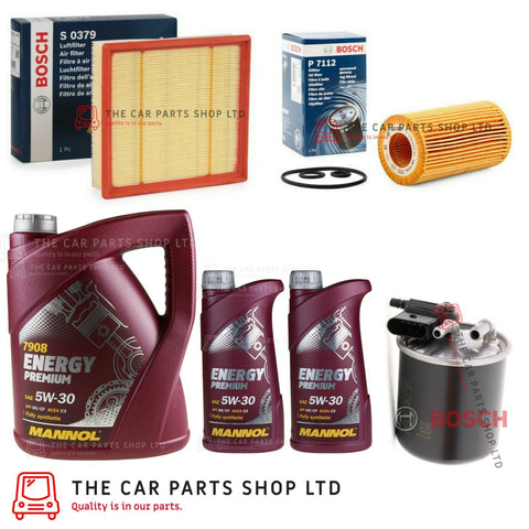 FOR MERCEDES A CLASS A200 CDI 14-18 BOSCH SERVICE KIT 7L OIL + AIR OIL FUEL
