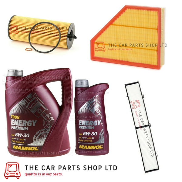 FOR BMW 316D 318D 320D SERVICE KIT 6 LITRES 5W30 ENGINE OIL & AIR CABIN AND OIL