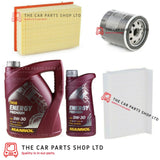 FOR PEUGEOT 307 SW ESTATE 2.0 16V 02-05 SERVICE KIT 6L 5W30 + AIR CABIN OIL
