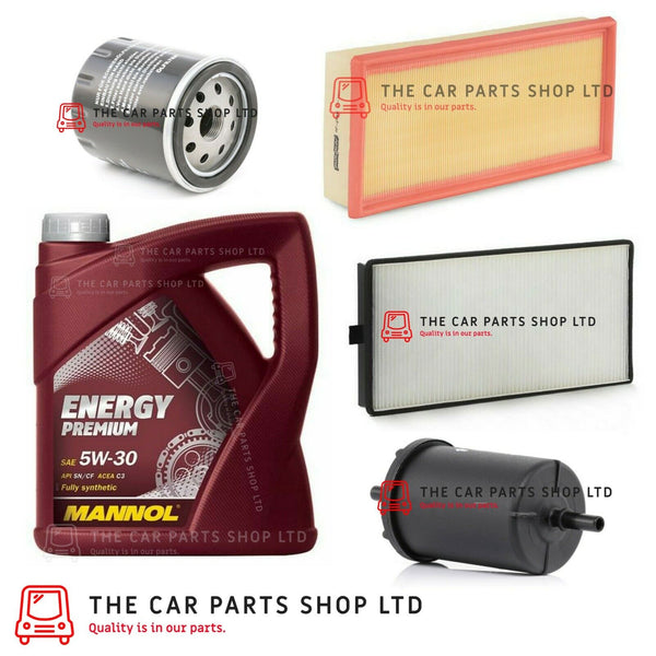 TO FIT PEUGEOT 406 2.0 16V PETROL 00-04 SERVICE KIT 5 LITRES 5W30 + 4 FILTERS