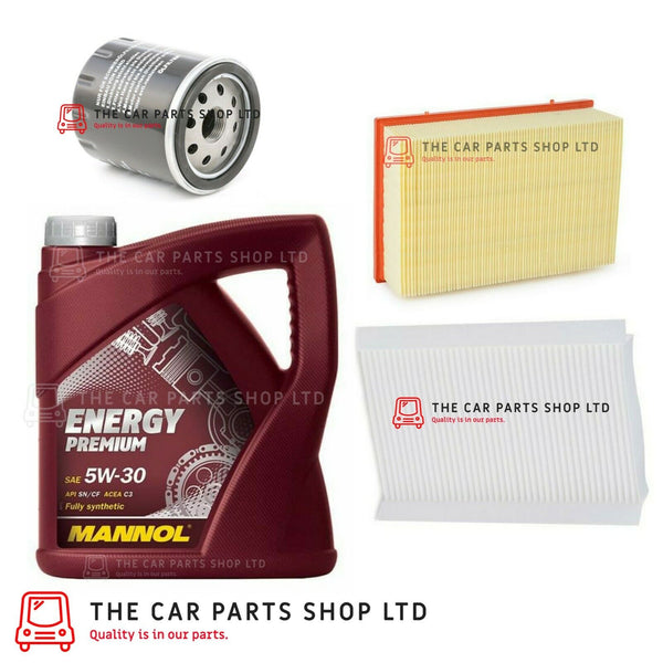FOR PEUGEOT 307 2.0 PETROL 02-09 SERVICE KIT 5L 5W30 + AIR CABIN AND OIL FILTER