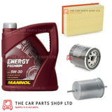 FOR PEUGEOT 307 2.0 PETROL 02-09 SERVICE KIT 5L 5W30 ENGINE OIL AIR OIL FUEL NEW