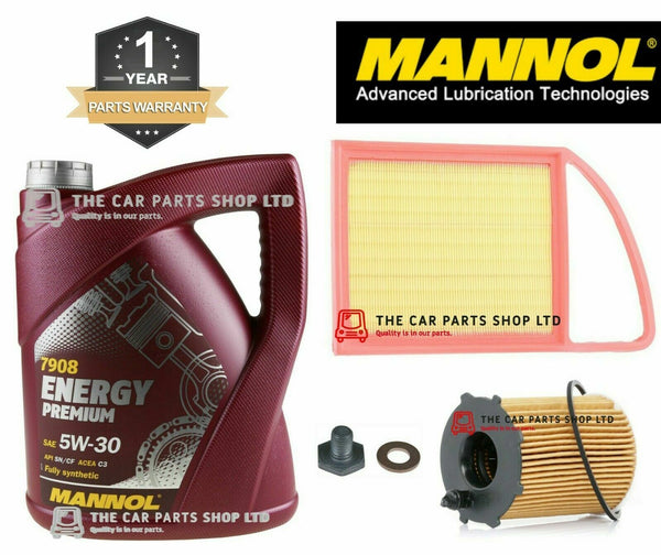 FOR PEUGEOT 5008 1.6 HDI 2009> SERVICE KIT 5L 5W30 OIL + AIR & OIL FILTER & PLUG