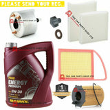 TO FIT PEUGEOT 207 1.4 HDI 2006> FULL SERVICE KIT 5L OIL & AIR OIL CABIN FUEL