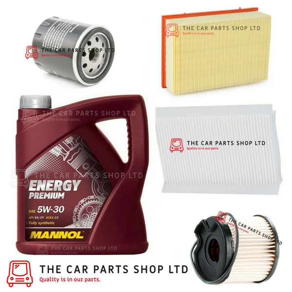 FITS PEUGEOT 307 2.0 HDI 2000-2007 SERVICE KIT 5L OIL + AIR OIL FUEL CABIN