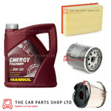 FITS PEUGEOT 307 2.0 HDI 2000-2007 SERVICE KIT 5L OIL + AIR OIL AND FUEL FILTER