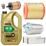 FOR AUDI A6 AVANT 2.0 TDI 2005-2011 FULL SERVICE KIT 5L OIL + AIR OIL CABIN FUEL