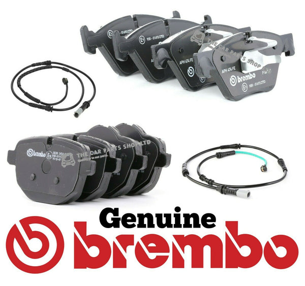 FOR BMW 520D xDRIVE 2013-2016 GENUINE FRONT & REAR BREMBO BRAKE PADS & SENSORS