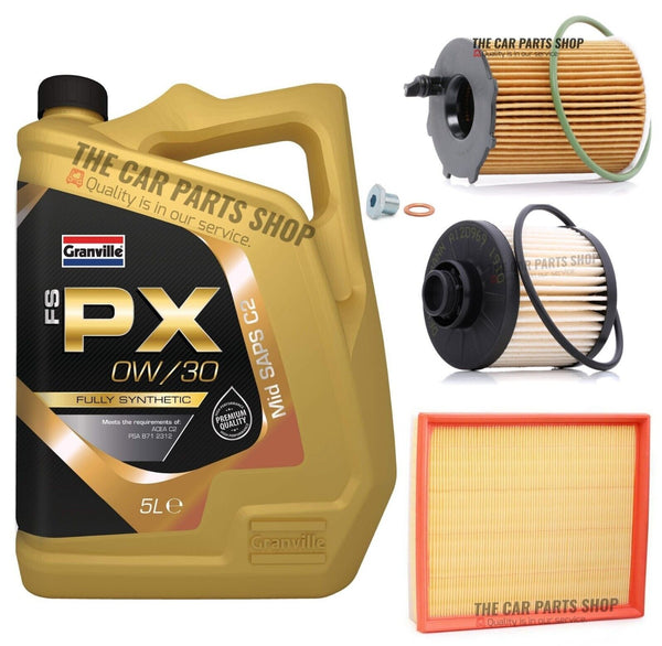 FITS PEUGEOT 2008 1.6 DIESEL 2014>> SERVICE KIT FUEL OIL & AIR WITH 0W30 OIL 5L