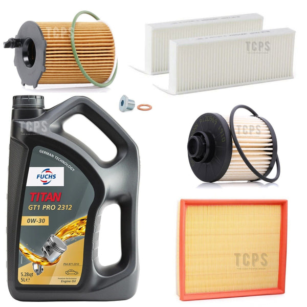 FOR PEUGEOT 208 1.6 BLUEHDI 2015> FULL SERVICE KIT 5L 0W30 OIL WITH ALL FILTERS