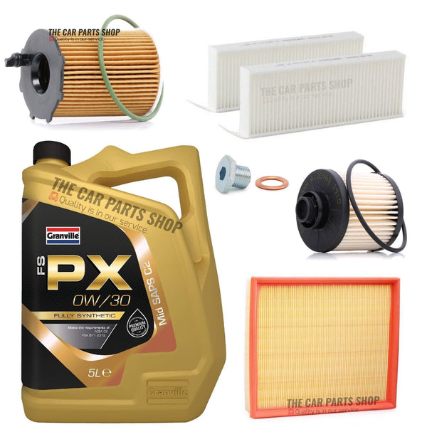 FITS PEUGEOT 5008 1.6 BLUEHDI DV6FC 07/14> SERVICE KIT 5L 0W-30 OIL ALL FILTERS