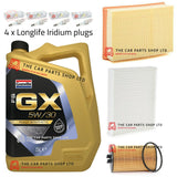 FOR VAUXHALL MOKKA 1.4 PETROL 12-14 FULL SERVICE KIT 5L LSPI OIL FILTERS + PLUGS