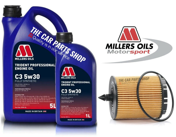 FOR SAAB 9-3 1.8T 2003-11 SERVICE KIT 6L MILLERS 5W30 LONGLIFE OIL + OIL FILTER