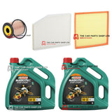 FITS FORD TOURNEO CUSTOM 2.2 TDCI 2012  SERVICE KIT 8L CASTROL AIR OIL CABIN
