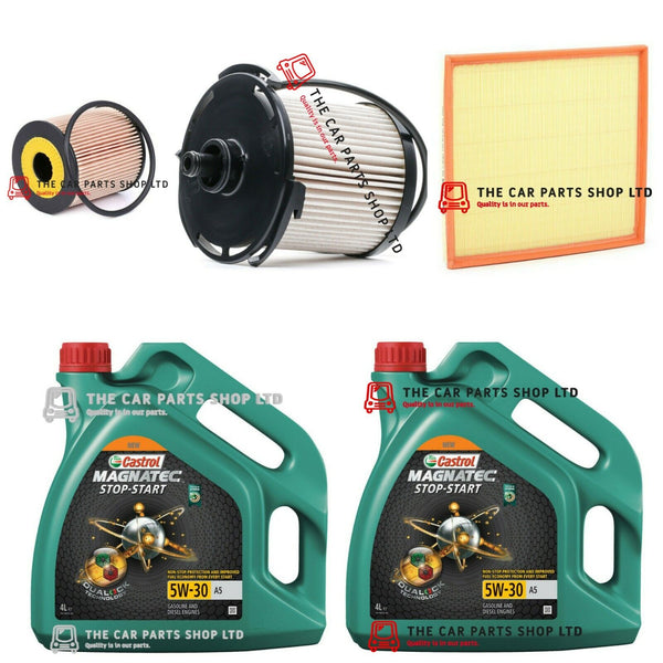 TO FIT FORD TOURNEO CUSTOM 2.2 TDCI 2012> SERVICE KIT 8L CASTROL + OIL AIR FUEL