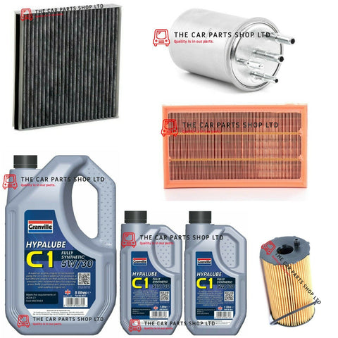FOR JAGUAR XF 2.7 TD 08-14 SERVICE KIT 7L C1 OIL & OIL AIR FUEL CABIN FILTER NEW