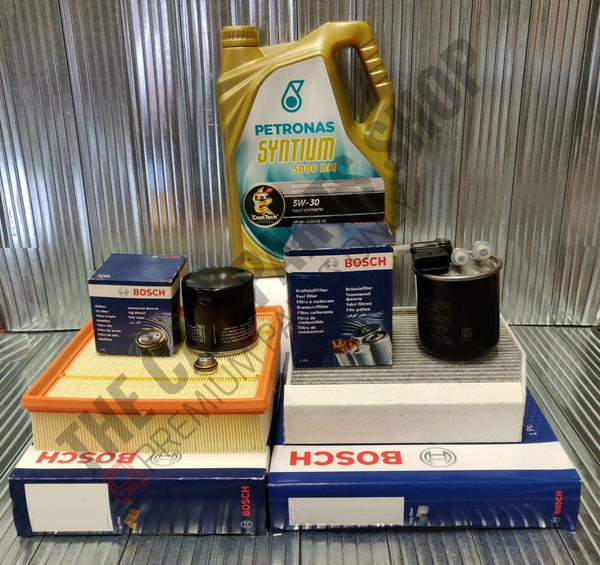 FOR MERCEDES A180, A200 W176 FULL BOSCH SERVICE KIT + 5 LITRES PETRONAS