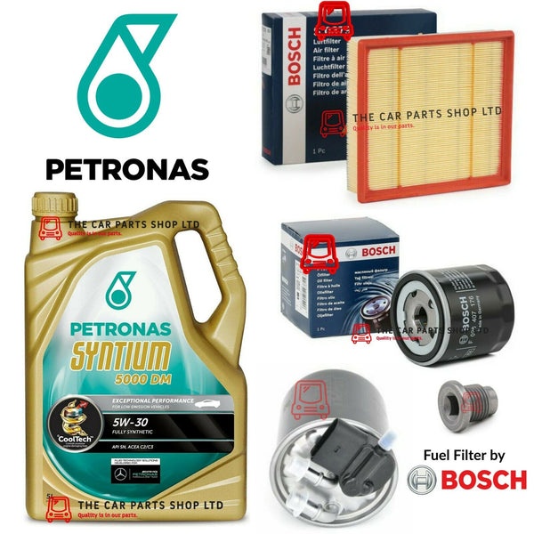FOR MERCEDES A180D W176 1.5 BOSCH SERVICE KIT 5L PETRONAS AND AIR FUEL OIL BOSCH