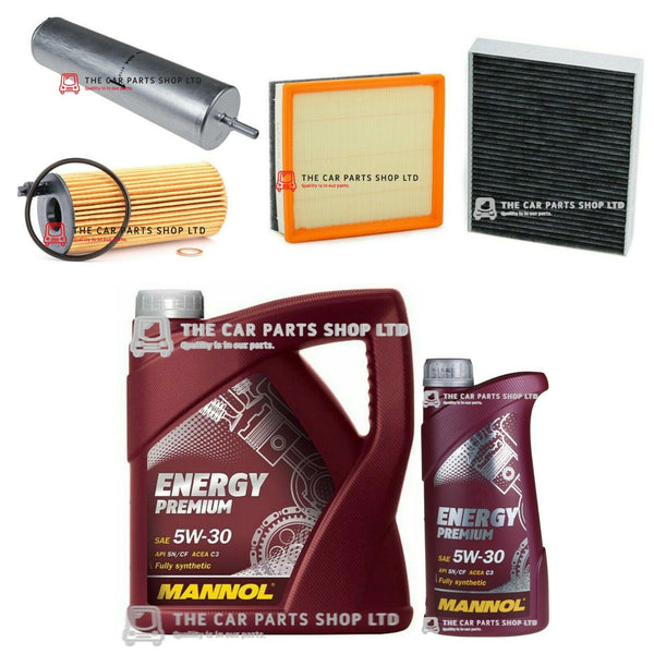 SERVICE KIT FITS BMW 120D 125D, OIL AIR FUEL CABIN FILTER & 6L 5W30 OIL F20 F21