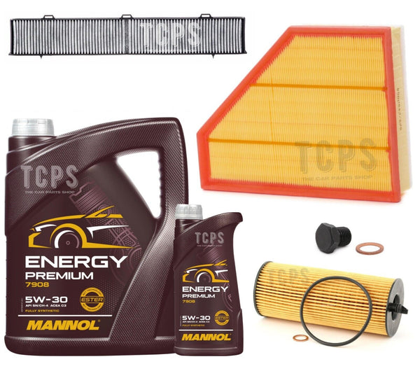 SERVICE PACK FOR BMW 320D E90 E91 E92 E93 6L OIL & OIL POLLEN AND AIR FILTER KIT