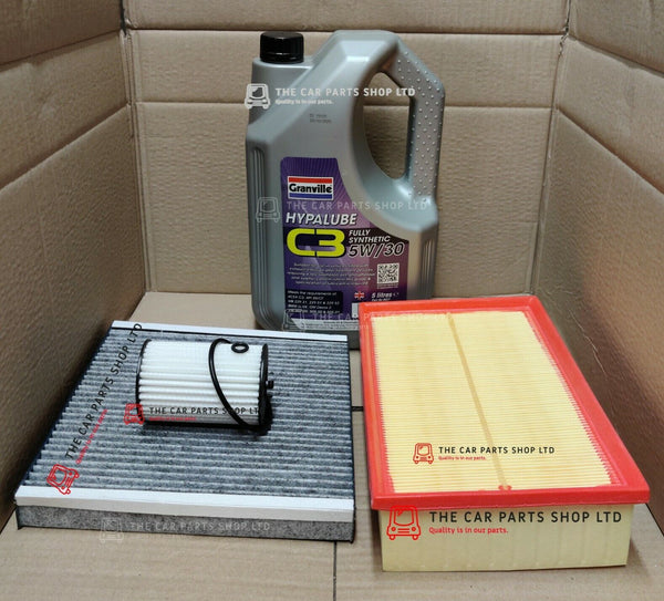 FOR SEAT LEON 1.6 TDI (5F1) 12-17 SERVICE KIT AIR OIL CABIN & 5L GRANVILLE NEW
