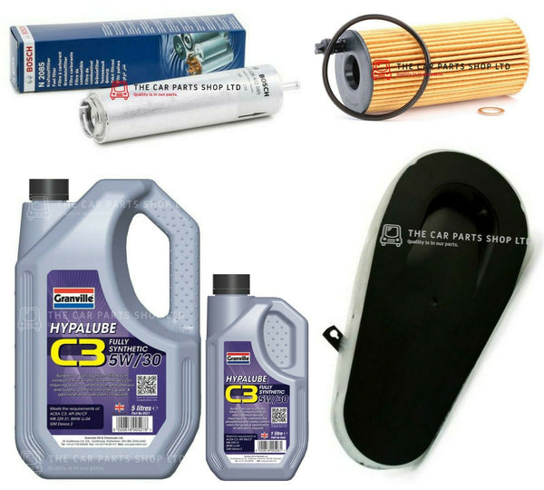 FOR BMW 5 SERIES 520D 2010> SERVICE KIT 6L PREMIUM 5W30 & OIL FUEL AIR FILTER
