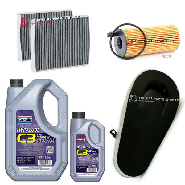 FITS BMW 5 SERIES 520D 2010> SERVICE KIT 6L PREMIUM 5W30 + OIL AIR POLLEN FILTER