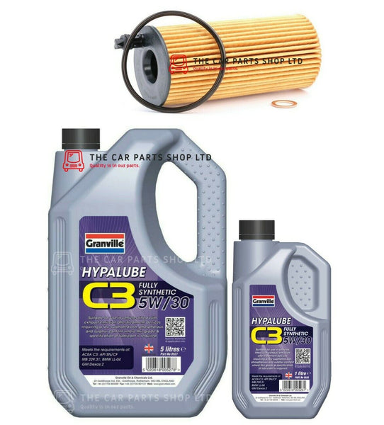 FITS BMW 5 SERIES 520D 2010> SERVICE KIT 6L PREMIUM 5W30 AND OIL FILTER NEW