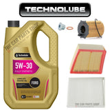 FOR FORD FIESTA 1.6 TDCI MK6 SERVICE KIT 5L ENGINE OIL + OIL AIR CABIN FILTER