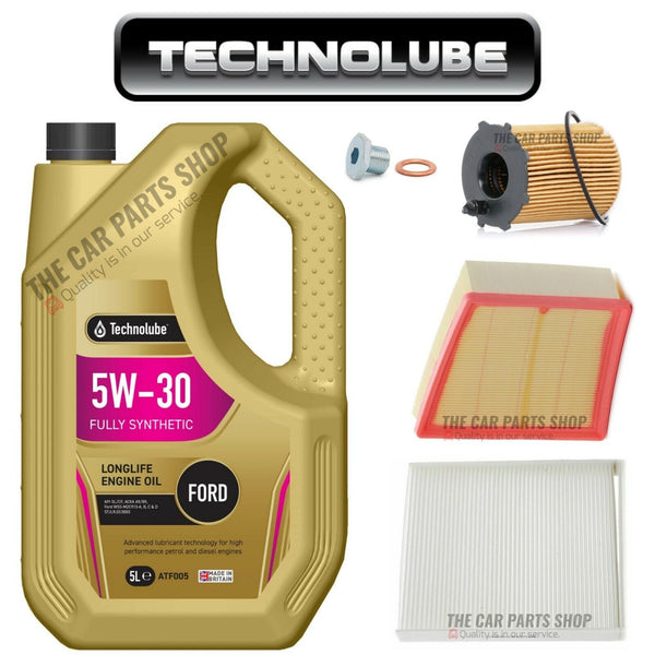 FOR FORD FIESTA 1.6 TDCI MK6 SERVICE KIT 5L ENGINE OIL + OIL AIR CABIN FILTER