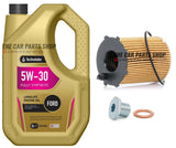 FOR FORD FIESTA 1.6 TDCI MK6 SERVICE KIT 5L 5W30 ENGINE OIL + OIL FILTER + PLUG