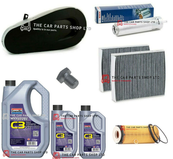 FOR BMW 5 SERIES 530D F07 GT 2009> SERVICE KIT 7L OIL & OIL AIR CABIN FUEL NEW