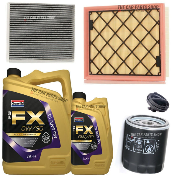 FITS FORD S-MAX 2.0 TDCI 2015> SERVICE KIT 6L 0W30 OIL + AIR OIL CARBON CABIN