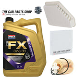 FOR TOYOTA AURIS MK2 1.4 D-4D 13-17 SERVICE KIT 5L 0W30 + AIR OIL POLLEN FILTER