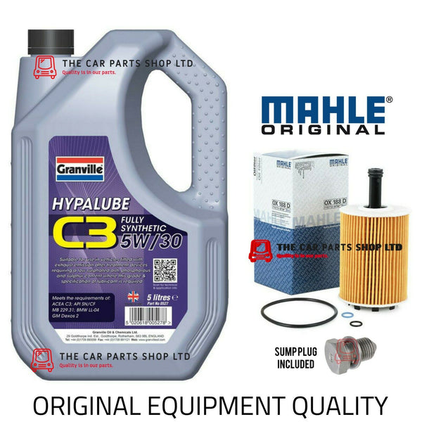 FOR SEAT ALHAMBRA 1.9 2.0 TDI (7V) SERVICE KIT 5L PREMIUM OIL & MAHLE OIL FILTER