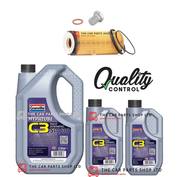 FOR BMW 530D GT F07 SERVICE KIT 7L GRANVILLE OIL 5W30 + OIL FILTER & PLUG