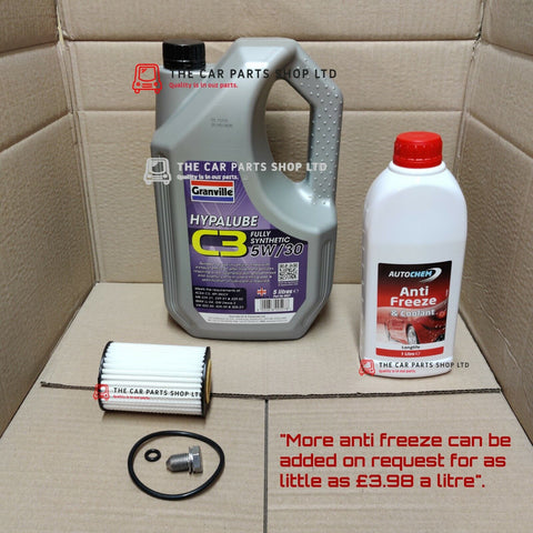 FOR AUDI Q3 35 TDI 2.0 2018> SERVICE KIT 5L OIL + FILTER + ANTIFREEZE + PLUG