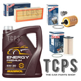 BOSCH SERVICE KIT TO FIT VW PASSAT 1.9 TDI AIR OIL FUEL + 5L 7908 5W30 OIL