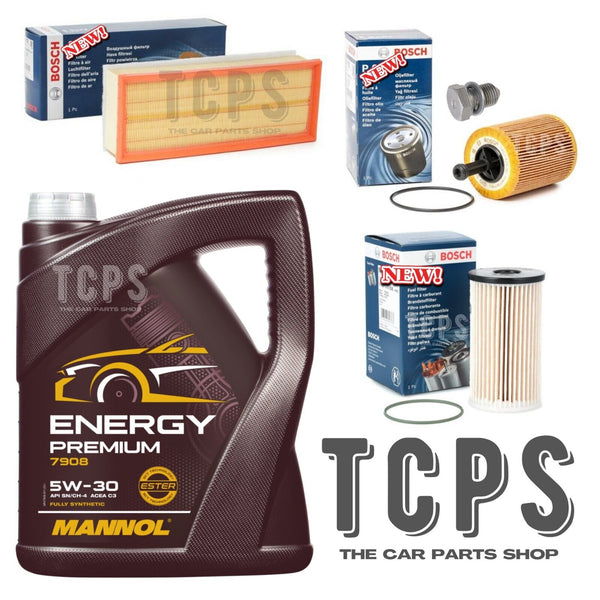 BOSCH SERVICE KIT TO FIT VW PASSAT 1.9 TDI AIR OIL FUEL + 5L 7908 5W30 OIL
