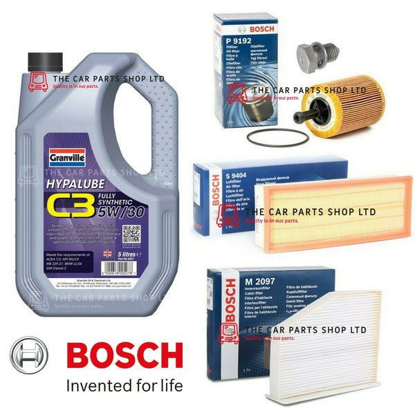 BOSCH SERVICE KIT FOR SEAT ALTEA XL 2.0 TDI 2006-2015 3 BOSCH FILTER & 5L OIL