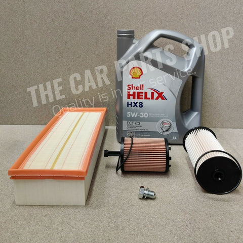 5L SHELL HX8 SERVICE KIT FOR SEAT ALTEA XL 2.0 TDI 2006-15 FUEL AIR OIL 5L OIL
