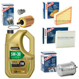 FOR SKODA FABIA 1.9 TDI 03-07 BOSCH SERVICE KIT 5L OIL + OIL AIR FUEL CABIN