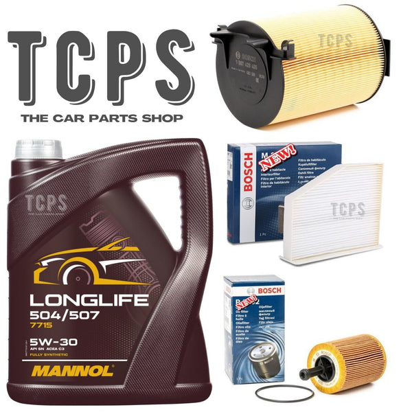 FITS VW CADDY 2.0 SDI 04-10 BOSCH SERVICE KIT 5L 5W30 OIL + OIL AIR CABIN PLUG