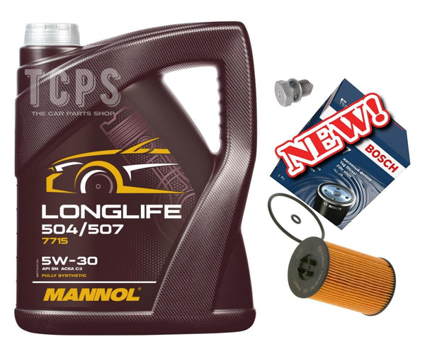 FITS VW CADDY 2.0 SDI 04-10 BOSCH SERVICE KIT 5L 5W30 ENGINE OIL