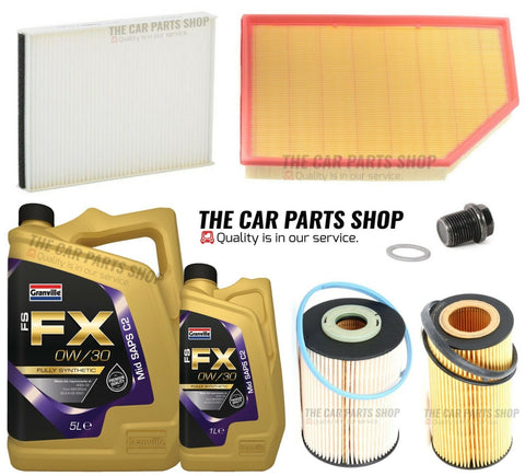 FITS VOLVO S80 2.0D 2010> SERVICE KIT 6L 0W30 OIL & POLLEN FUEL OIL AIR FILTER