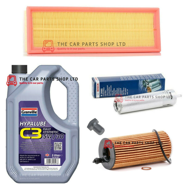 FITS BMW 518D SE TOURING F11 SERVICE KIT 5L GRANVILLE OIL FUEL AIR & OIL + PLUG
