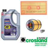 TO FIT VW JETTA FSI 2004-2011 CROSLAND REPLACEMENT KIT AIR & OIL WITH 5L OIL