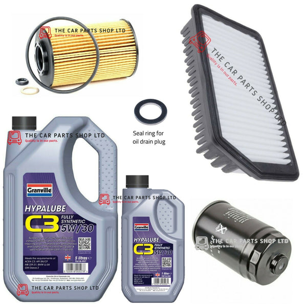 FOR HYUNDAI i30 1.6 CRDI MK2 11-17 SERVICE KIT 6L OIL + AIR FUEL AND OIL FILTER