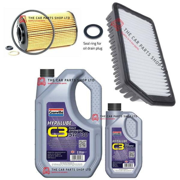 FOR HYUNDAI i30 1.6 CRDI MK2 11-17 SERVICE KIT 6L GRANVILLE & OIL AIR FILTER KIT