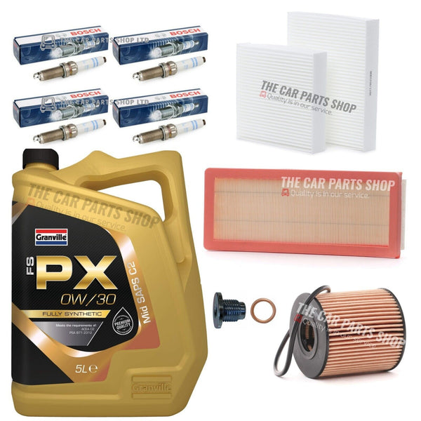 FOR PEUGEOT 208 1.6 GTI MK1 2014> SERVICE KIT 5L 0W30 + FILTERS + BOSCH PLUGS